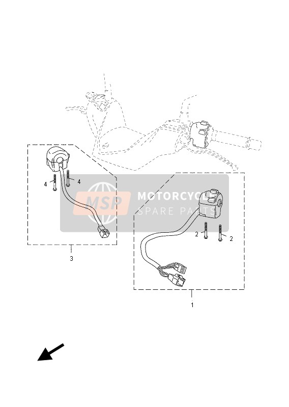 Yamaha YP400R 2013 Interruptor de manija & Palanca para un 2013 Yamaha YP400R